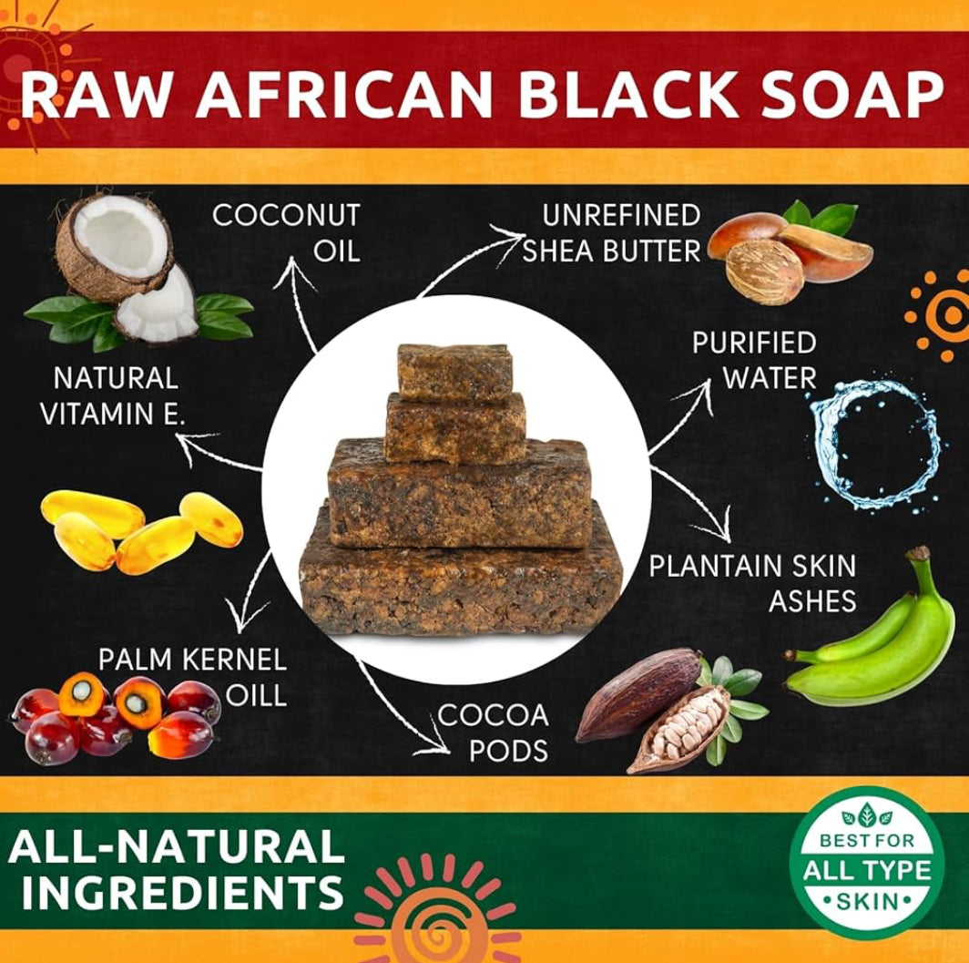 Raw African Black Soap Barš¤